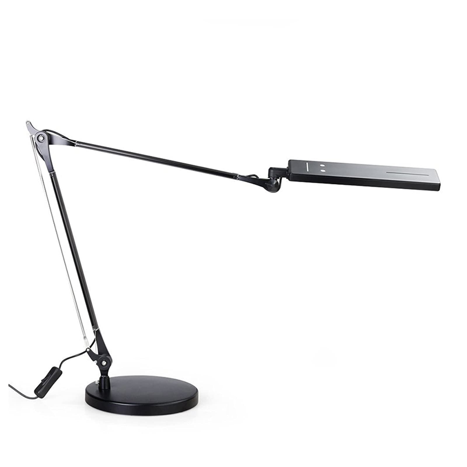 Foldable Long Arm LED Desk Lamp with Dimmable Touch Control - 4 Lighting Modes & 6 Brightness Levels for Reading, Work & Eye Protection - Architect Study Lamp for Home Office, Dorm Room & Workspace (Base Style)
