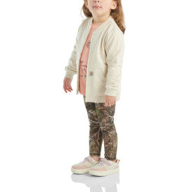 Toddler Girls French Terry Bomber Jacket Set with T-Shirt & Leggings - Mossy Oak Country DNA - Cute Outfit for Playdates, Preschool & Outdoor Adventures
