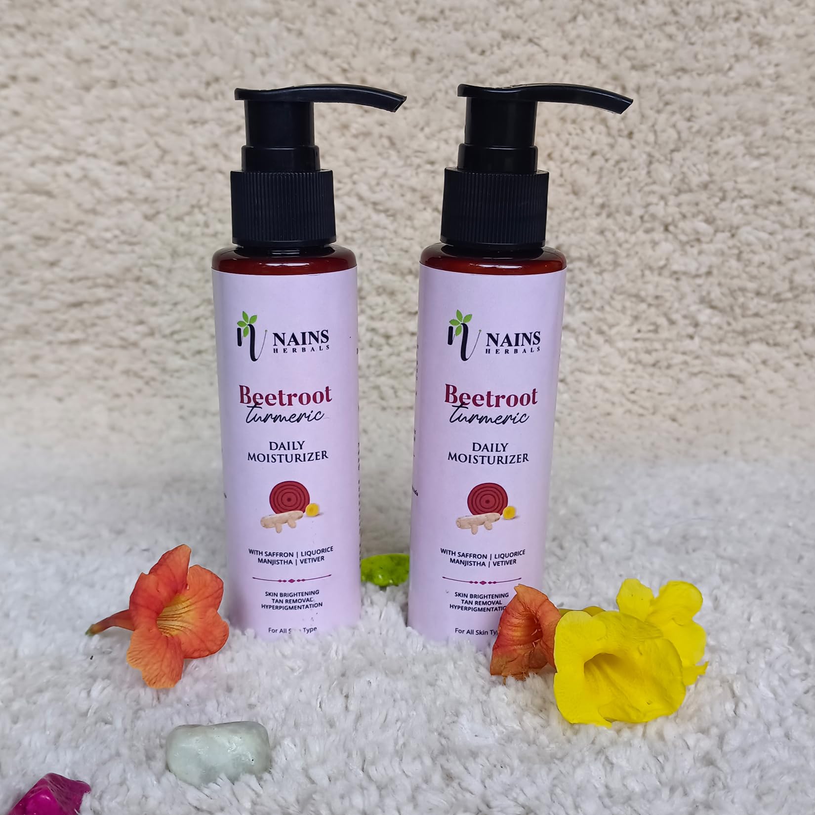 Beetroot Turmeric Moisturizer with Saffron & Shea Butter - Skin Brightening Cream for Hyperpigmentation, Tan Removal - Hydrates Dry, Dull Skin - With Argan Oil - 100ml - Perfect for Daily Skincare Routine & Nighttime Repair