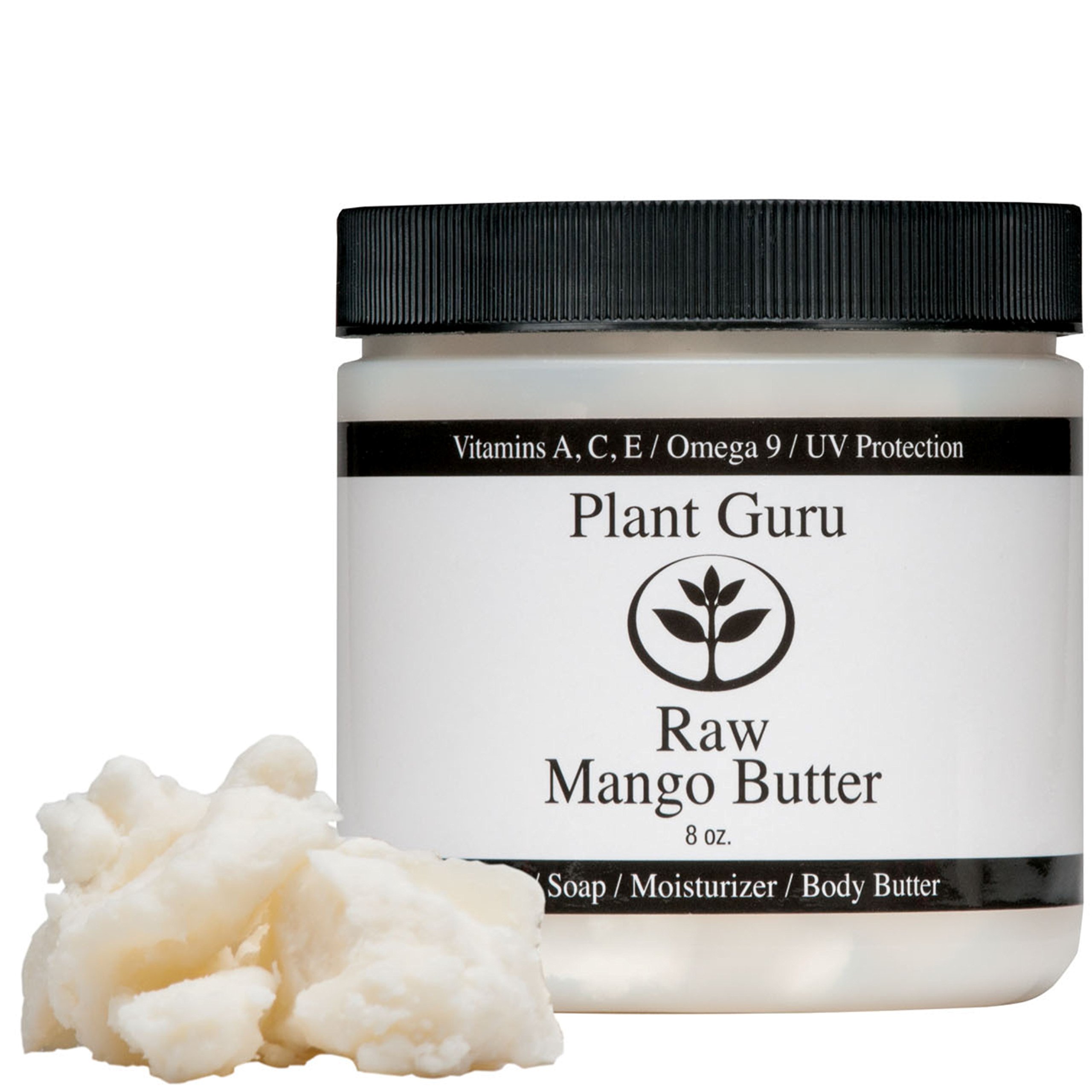 Pure Raw Mango Butter 8 oz Jar - 100% Natural Unrefined Moisturizer for Skin & Hair Growth - DIY Soap, Body Butter, Lotion & Cream Making - Perfect for Dry Skin Care, Natural Hair Treatment & Homemade Cosmetics