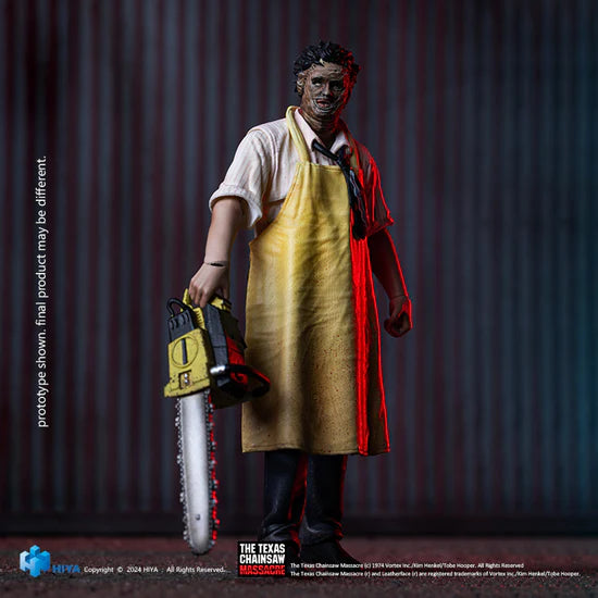PRE ORDER - Hiya 1/18 Scale 4-Inch LeatherFace Action Figure from Texas Chainsaw Massacre 1974 - Killing Mask Standard Version - Collectible Horror Movie Figure for Display & Cosplay