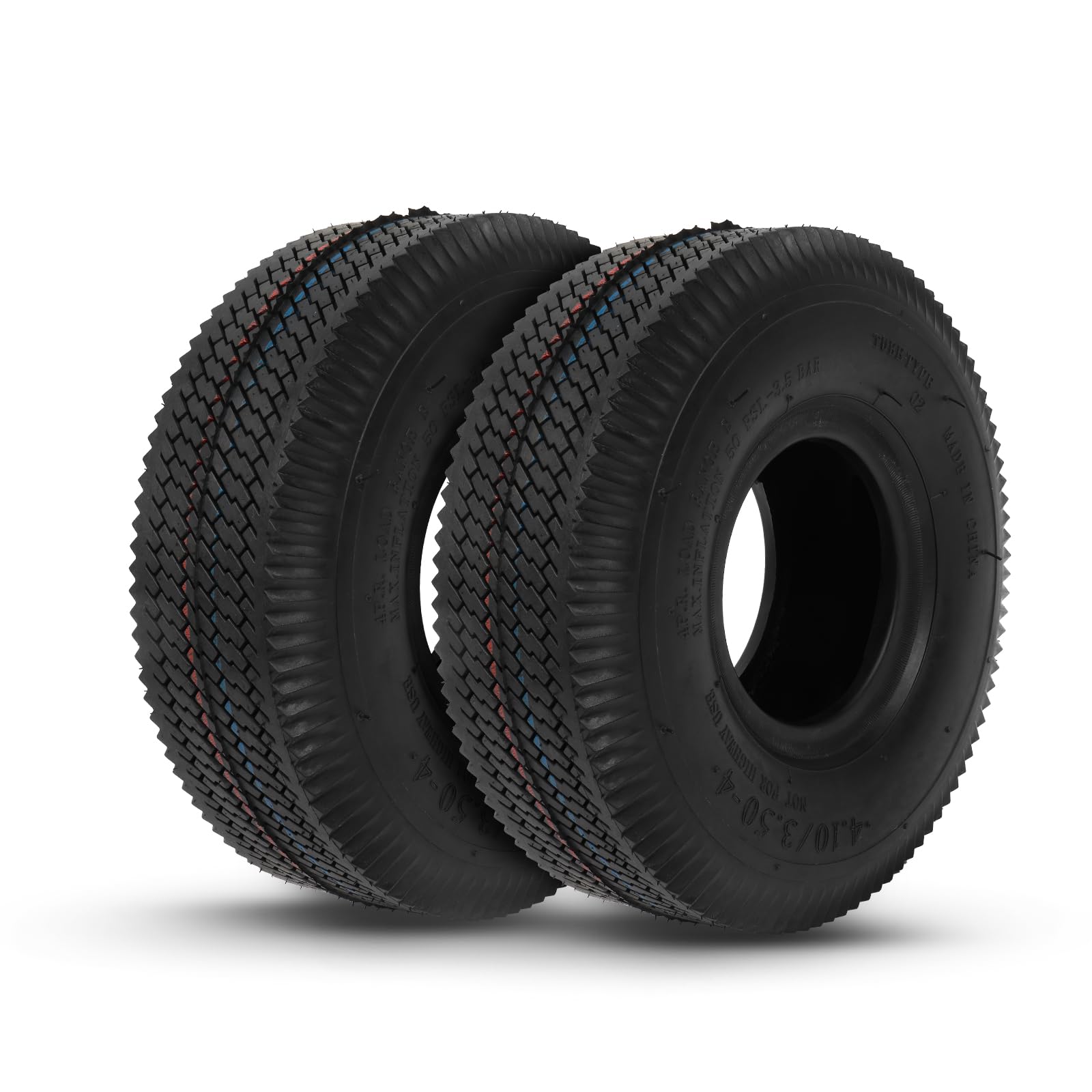 AutoForever 4.10/3.50-4 Turf Tires - Set of 2 (4PR) for Garden Lawn Mowers, Tractors & Golf Carts - Perfect for Landscaping, Yard Work & Golf Course Maintenance
