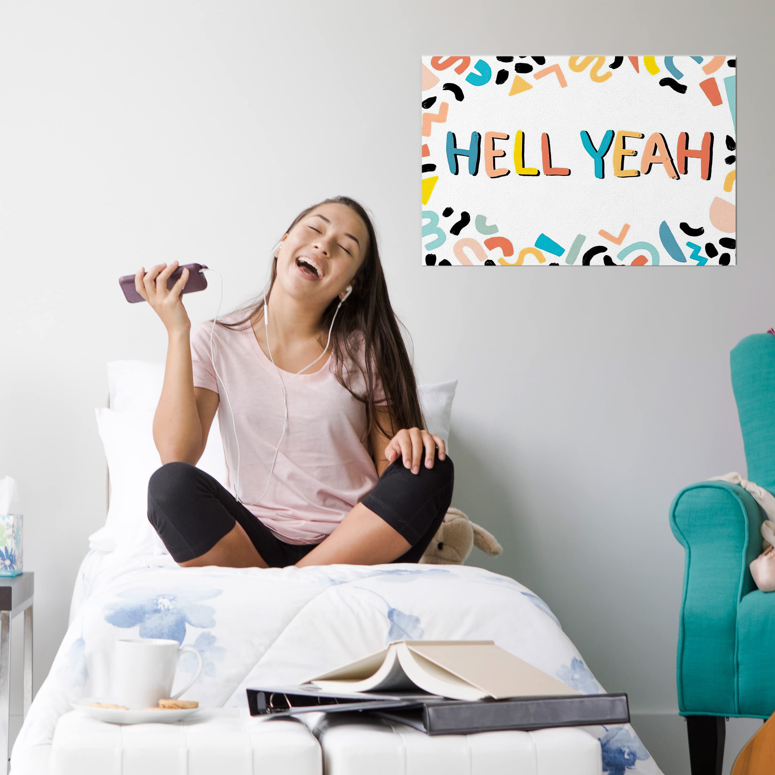 HELL YEAH Motivational Wall Art Poster - 11x14 Inch Inspirational Quote Print on Premium Paper - Perfect for Office, Home & Gym Decor - Uplifting Gift for Coworkers & Friends