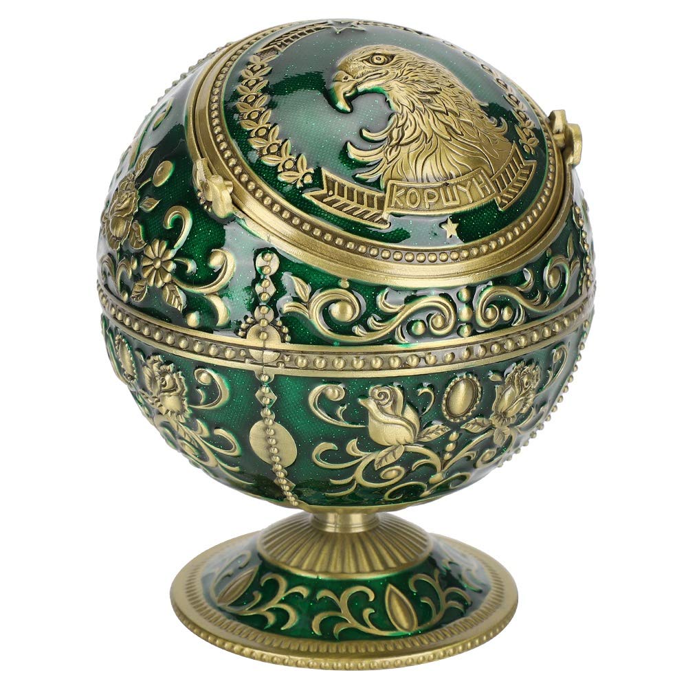 Vintage Metal Orb Ashtray - Heavy Duty & Easy to Use for Home, Office, Hotels & Senior Clubs | Durable Smoking Accessory for Indoor & Outdoor Use