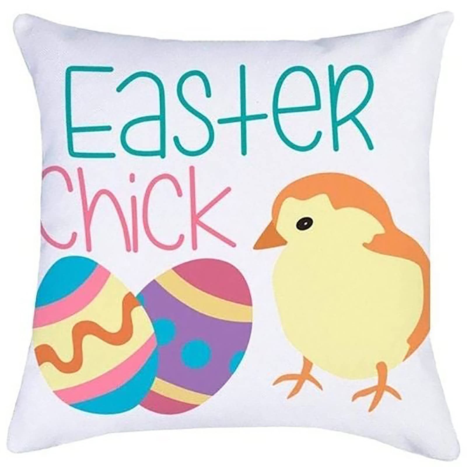 Floralby Easter Decorative Pillow Cover - Anti-Fade Polyester Peach Skin Throw Pillow Case for Home Decor, Easter Party Favors & Gifts for Kids, Children & Adults (11