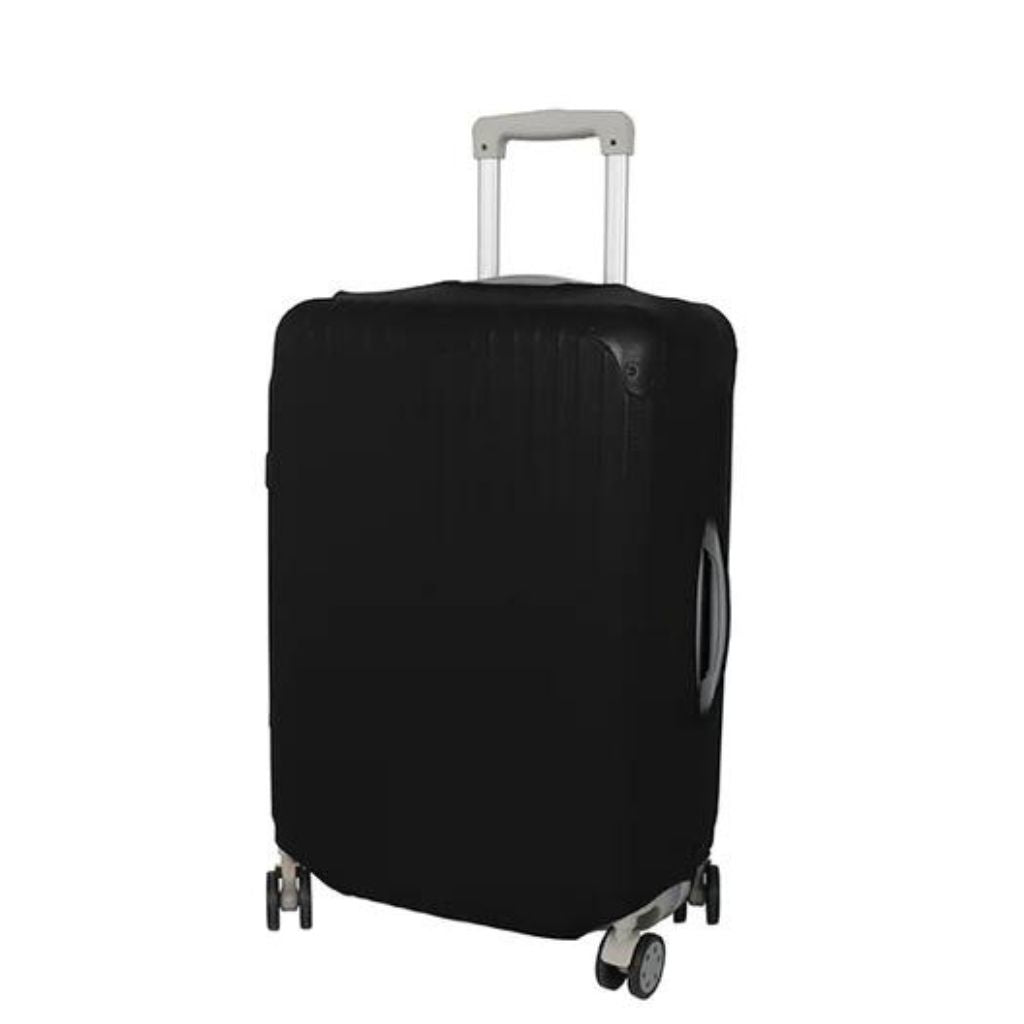 Universal Black Luggage Cover for Medium Spinners (60cm-70cm) - Waterproof & Scratch-Resistant Suitcase Protector for Travel, Airports, and Business Trips
