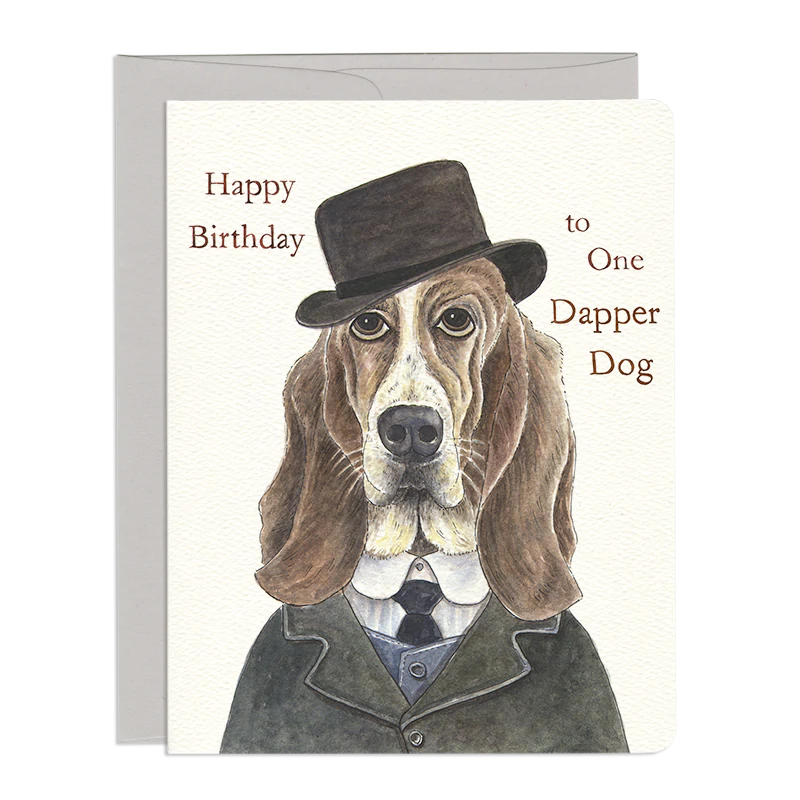 Funny 'Dapper Dog' Birthday Card for Dog Lovers - Perfect for Canine-Themed Parties & Pet Owner Celebrations