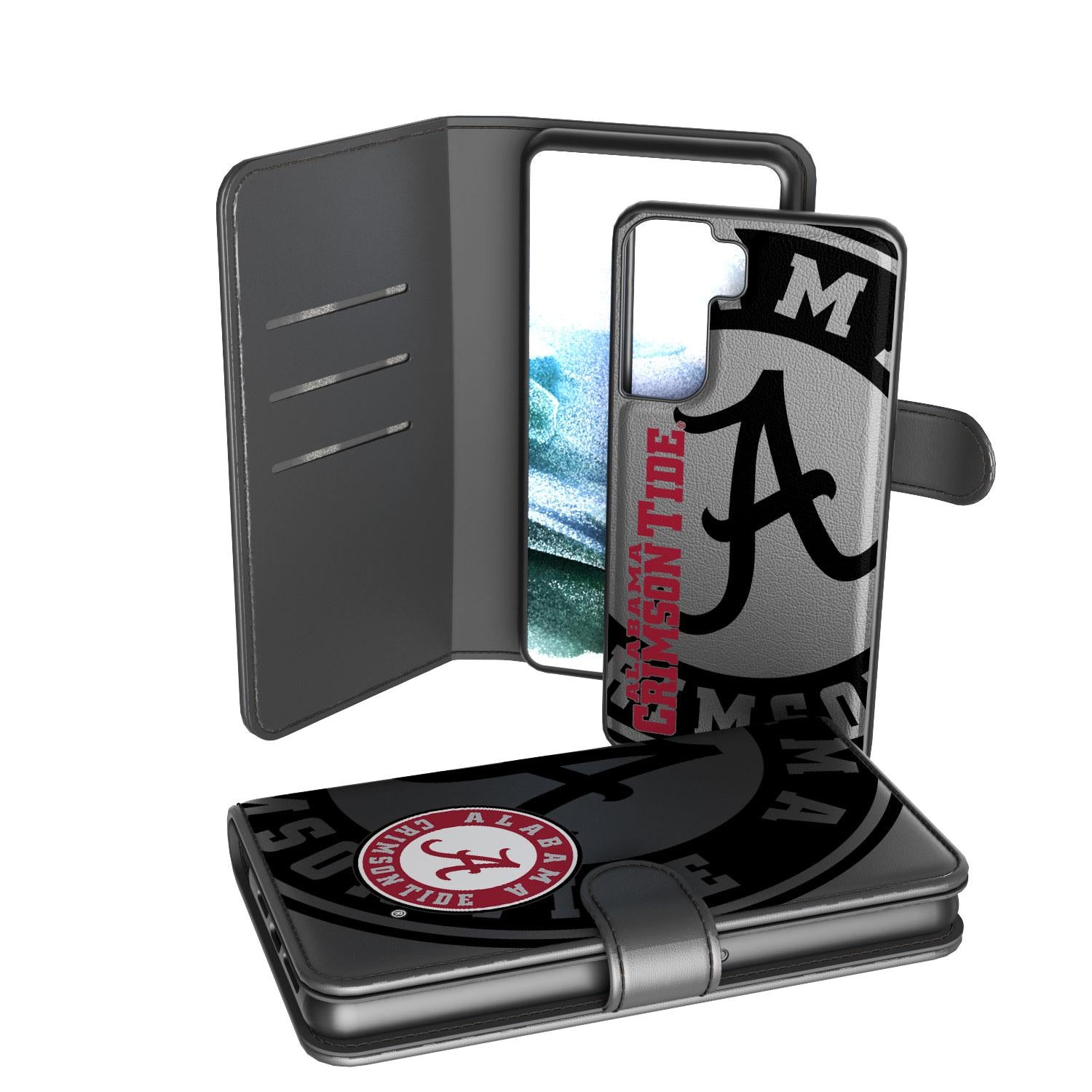 Alabama Crimson Tide Tilt Wallet Case for iPhone 13/14/15 Pro Max - Slim RFID Blocking Credit Card Holder with Kickstand - Perfect for Football Games, Travel & Daily Use