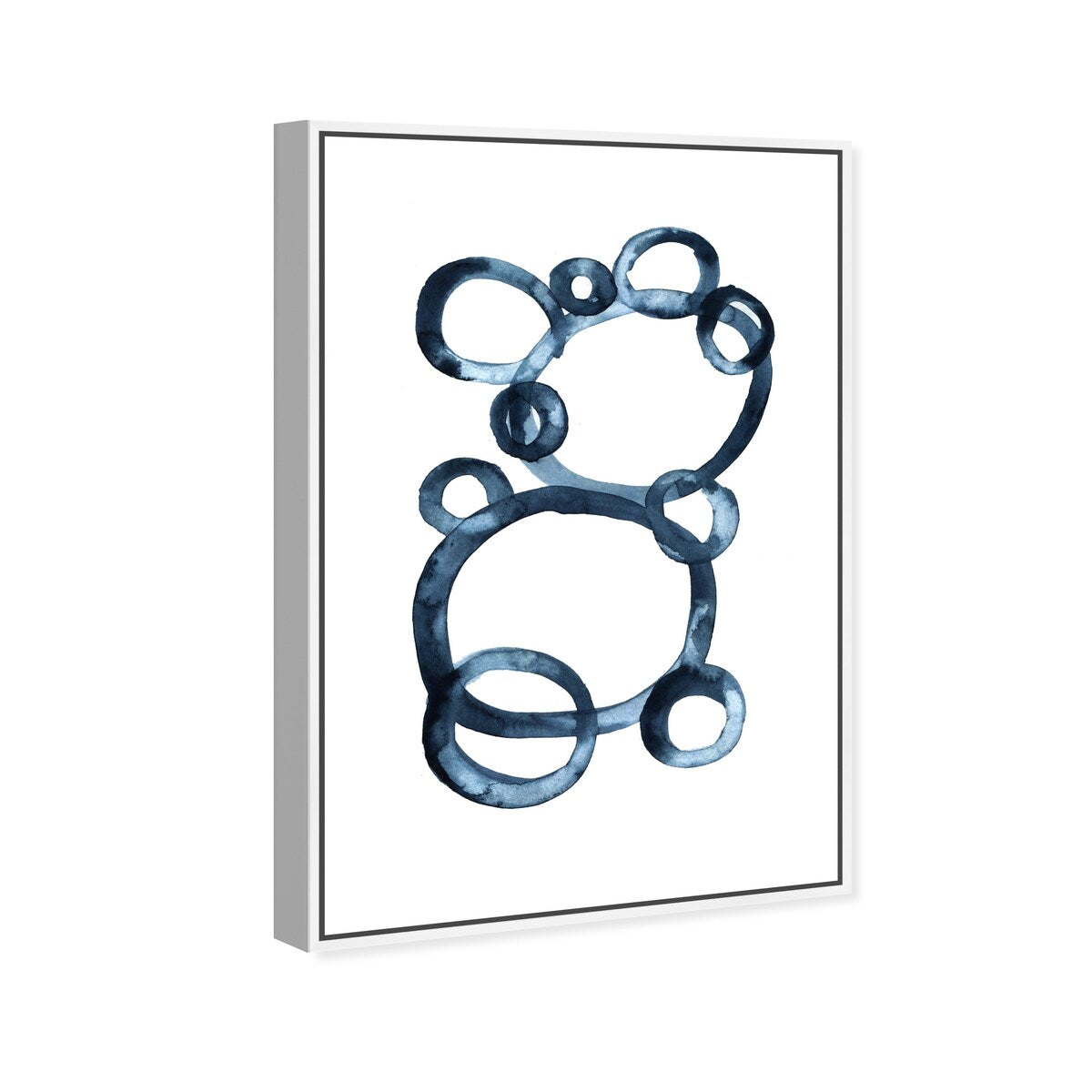 Bear Bubbles Canvas Wall Art - Modern Baby Bear Finger Painting Nursery Decor - White Framed Contemporary Print for Boys Bedroom - Perfect for Kids Room, Playroom & Nursery Decorations