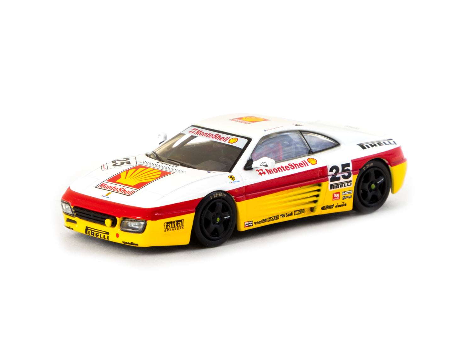 Tarmac Works X iXO Models 1/64 Scale Ferrari 348 Challenge Italian GT 1994 #25 Diecast Car - Collectible Miniature Model for Racing Enthusiasts & Display Showcase