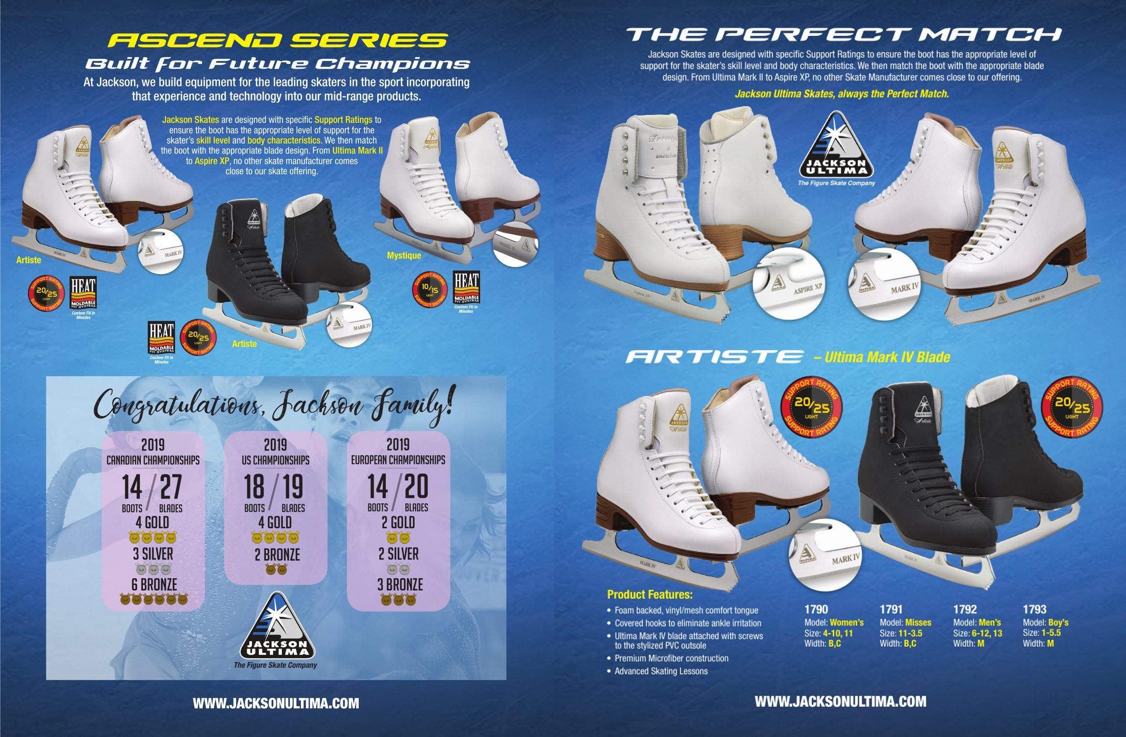 Jackson Ultima Artiste Figure Ice Skates for Women & Girls - White Color, Improved Design (2019 Model) with Skate Guards | Professional Figure Skating, Ice Shows & Recreational Skating