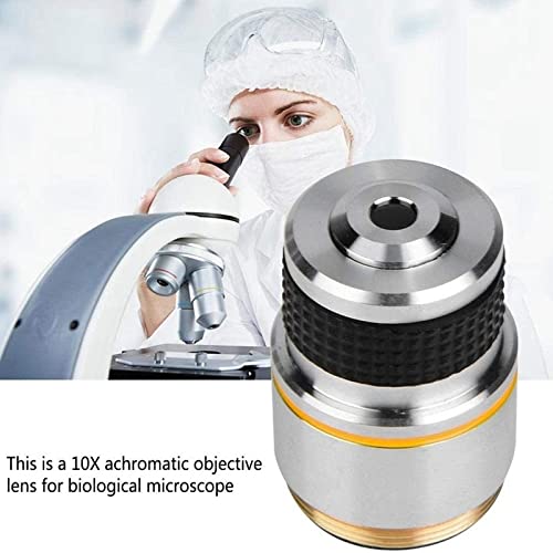 Premium 10X Objective Oil Lens for Biological Microscopes - Microscope Accessories Kit with 185 Slides (Silver) - Ideal for Lab Research, Education & Scientific Studies