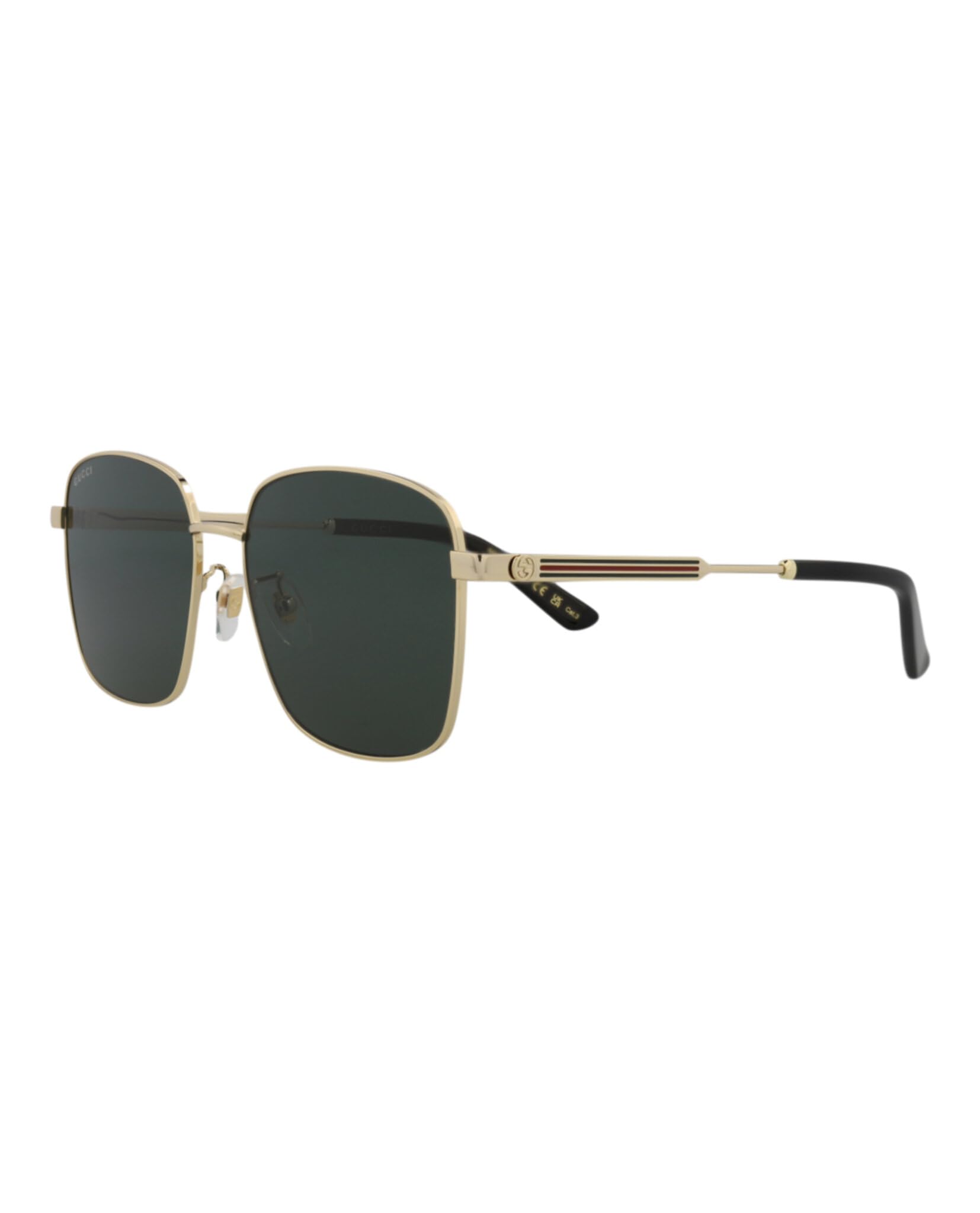Gucci Square-Frame Metal Sunglasses for Women & Men - UV Protection Luxury Fashion Shades - Perfect for Beach, Driving & Outdoor Activities
