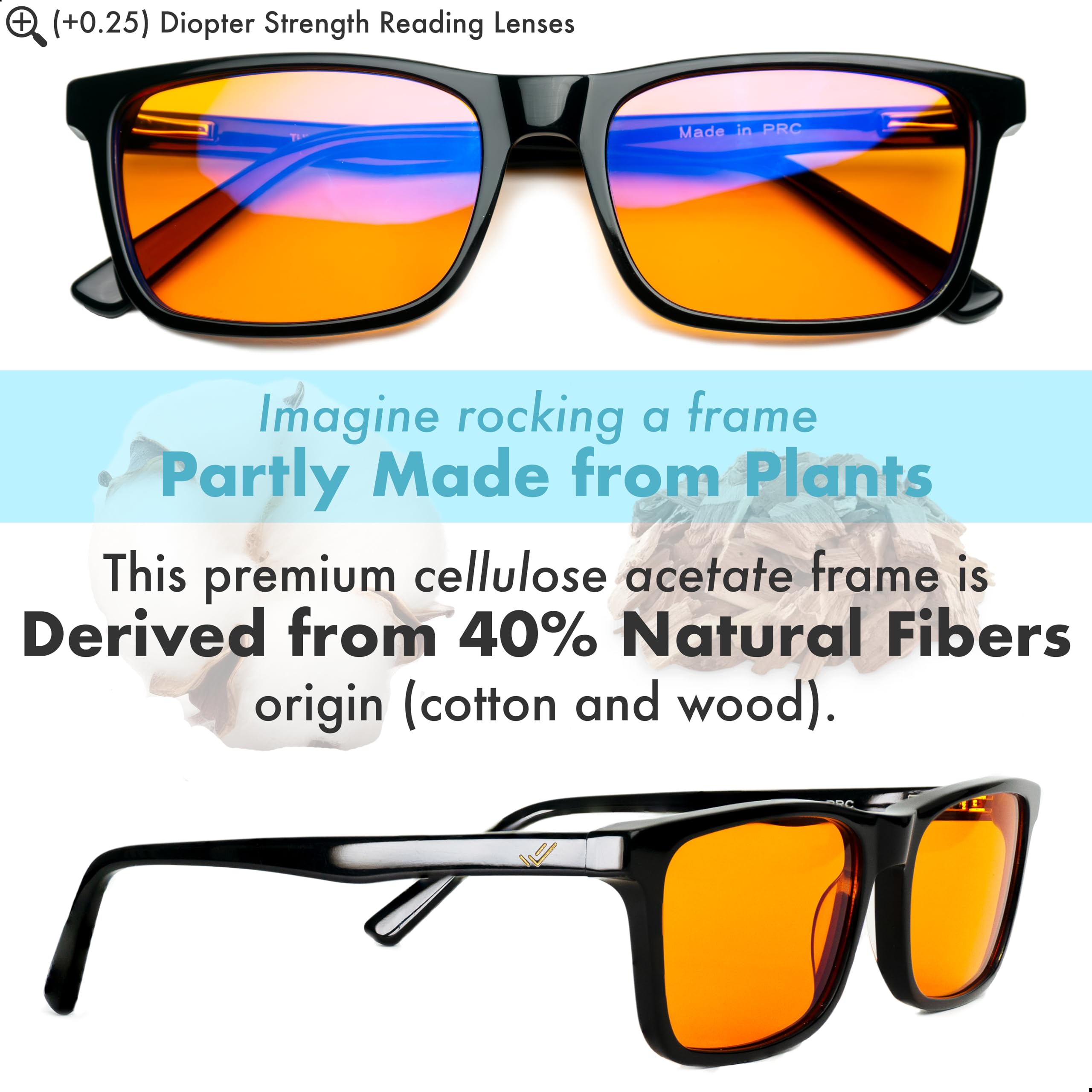 Blue Light Blocking Reading Glasses +1.0 to +2.5 Strength | Orange Tinted Migraine Relief Glasses for Women & Men | Reduce Eye Strain & Improve Sleep for Office Work & Night Reading