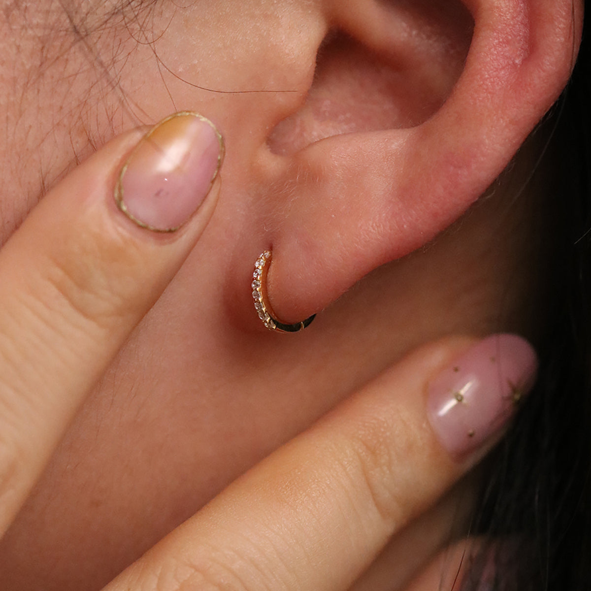 Classic Pave Huggie Earrings for Women - 14K Gold Plated Small Hoop Earrings - Perfect for Everyday Wear, Date Night & Gifts