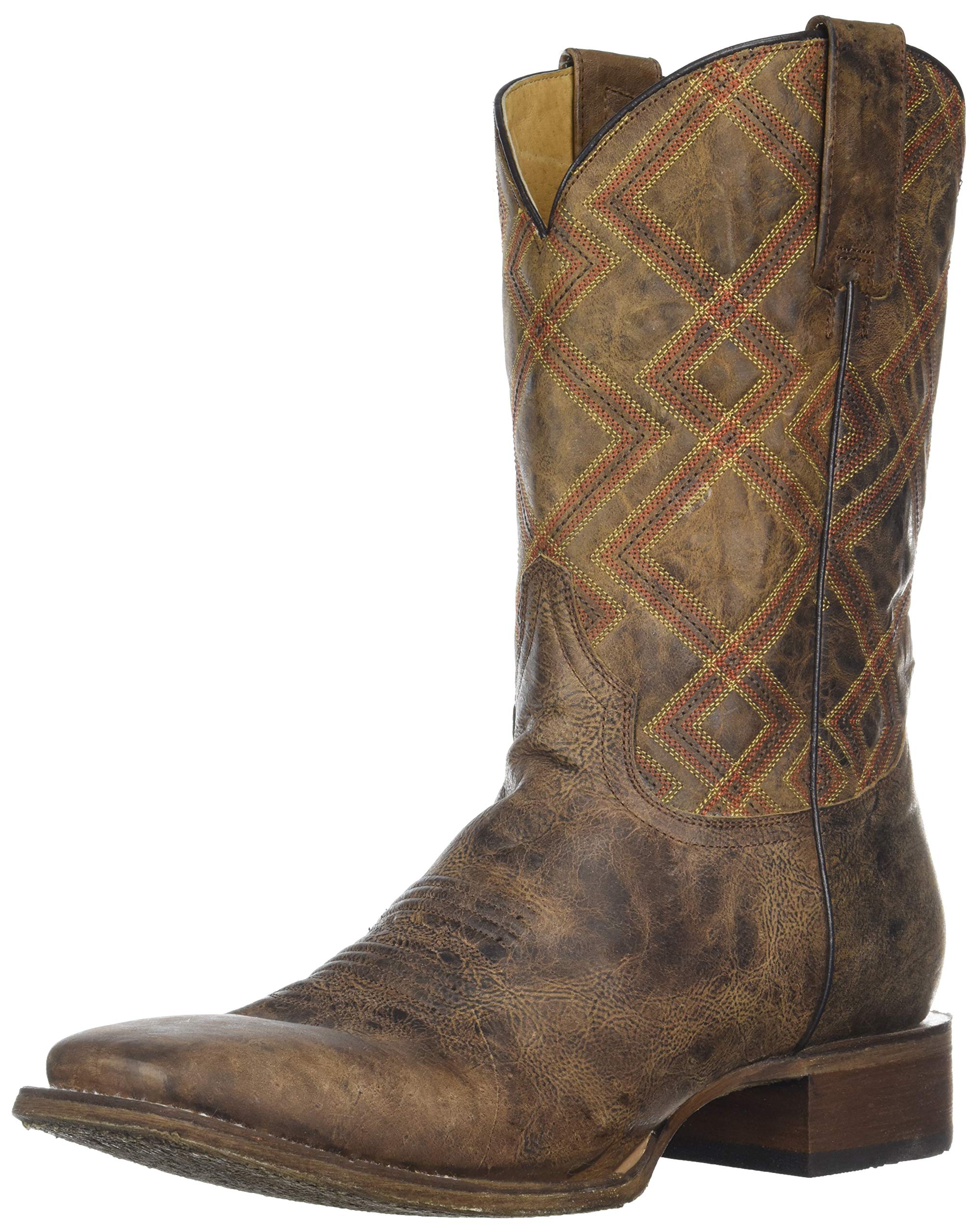 ROPER Men's Nash Western Boot - Cowboy Boots for Men, Genuine Leather Riding Boots with Comfortable Fit - Perfect for Country Music Festivals, Rodeos & Western Fashion