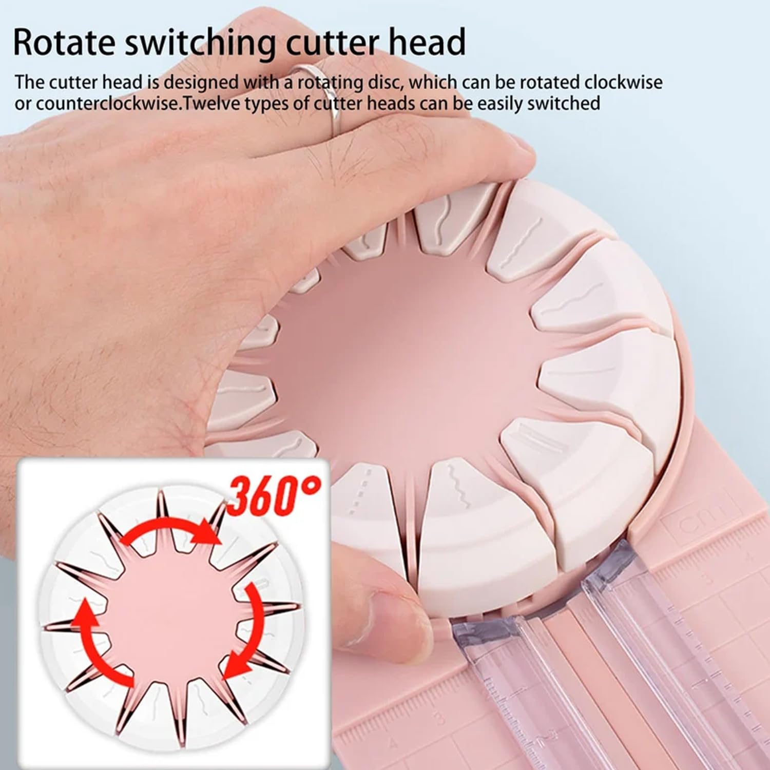 Sunnytastic 12-in-1 Paper Edge Cutter - Multifunctional Scrapbooking Tool with Wavy & Decorative Shapes for DIY Cards, Photo Albums & Craft Projects (Pink, 2-Pack)