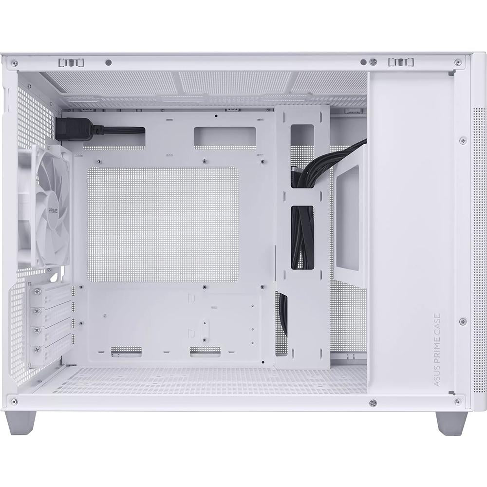 ASUS Prime AP201 White MicroATX PC Case - Compact Mesh Design for Gaming & Home Office Builds | Perfect for Small Spaces & High Airflow Setups