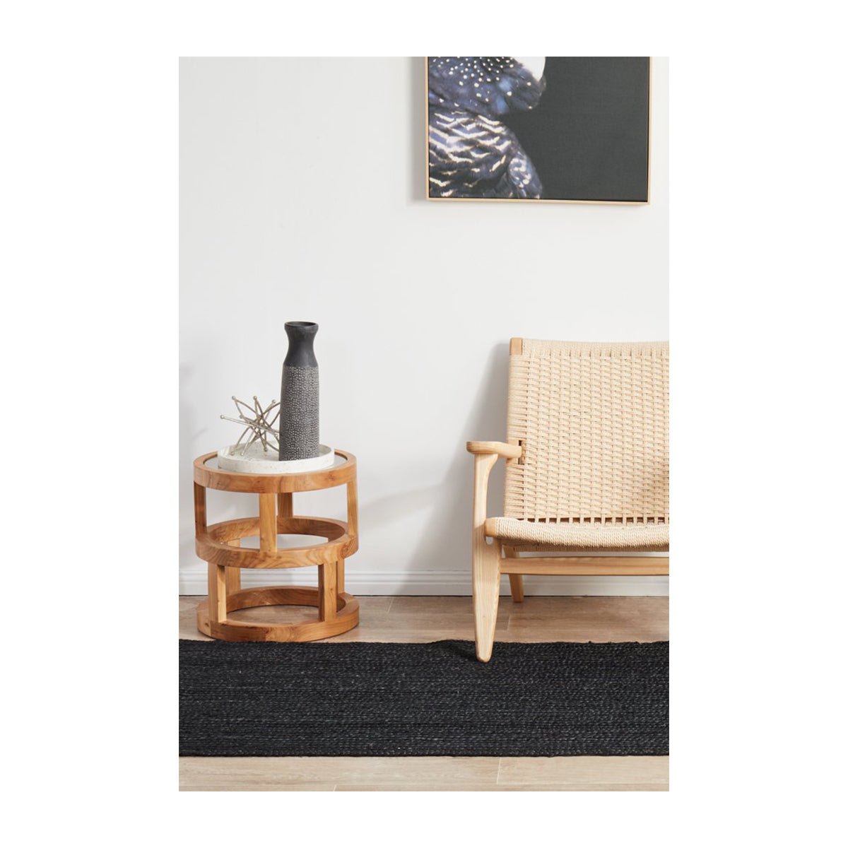 Bondi Rectangle Runner Rug - Non-Slip Black Hallway Carpet for Home & Office - Perfect for Entryways, Kitchens, and High Traffic Areas