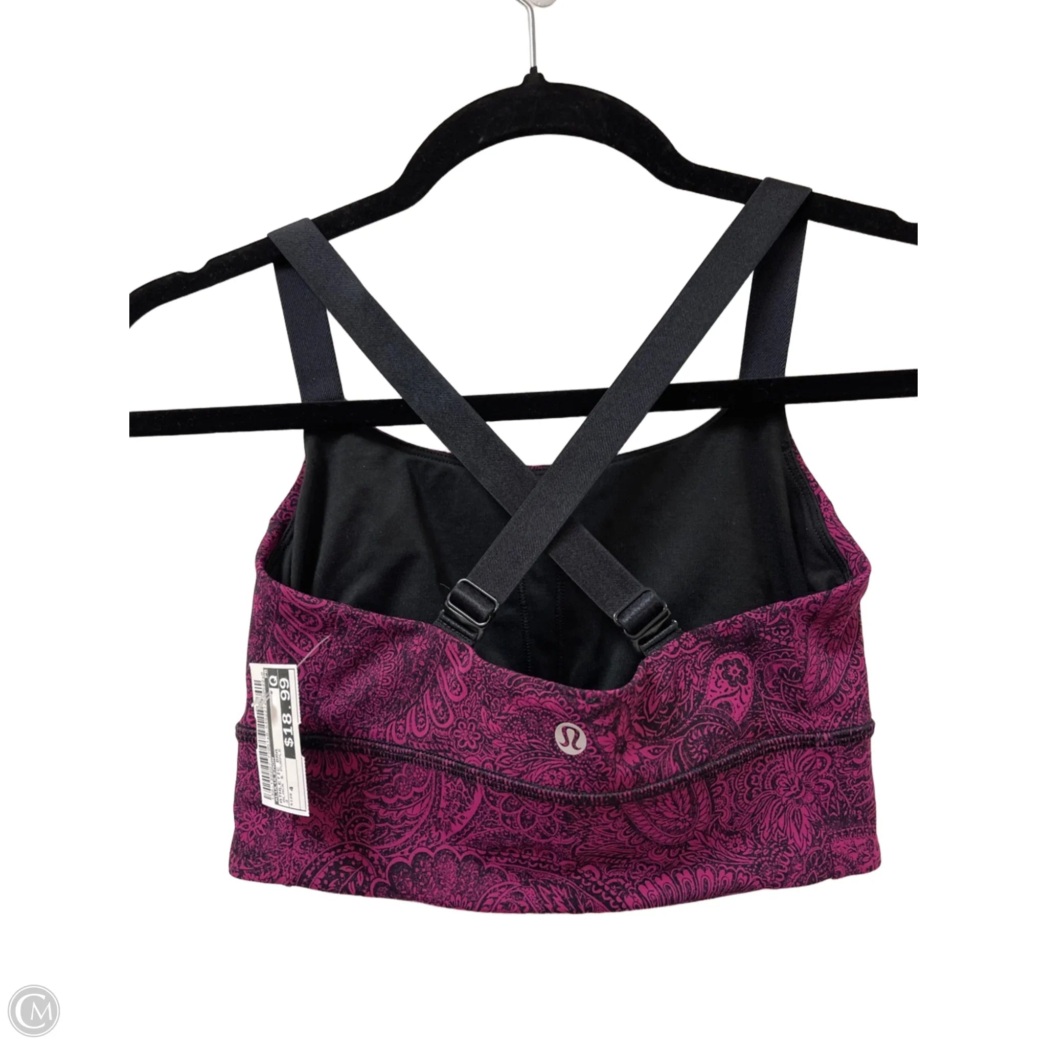 Lululemon Women's Athletic Sports Bra - Black & Purple, Size 4 - High Impact Workout, Yoga & Running Support Top for Active Lifestyles