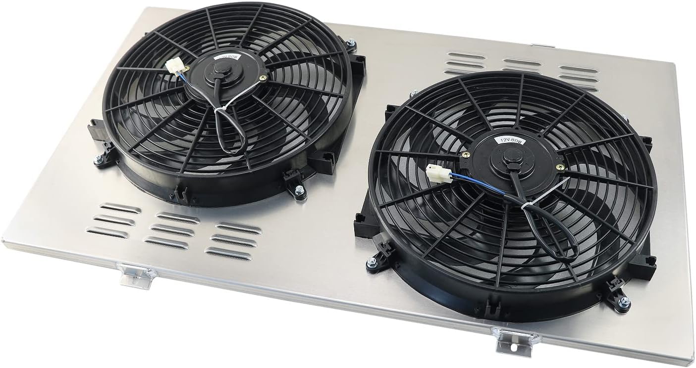 Aluminum Radiator Shroud with Electric Fan for 1988-2000 Chevy C/K 1500 2500 3500 & GMC Pickup Trucks 7.4L V8 - Direct Fit Replacement Cooling System Upgrade for 1989-1999 Models - Perfect for Off-Roading, Towing & High-Performance Use