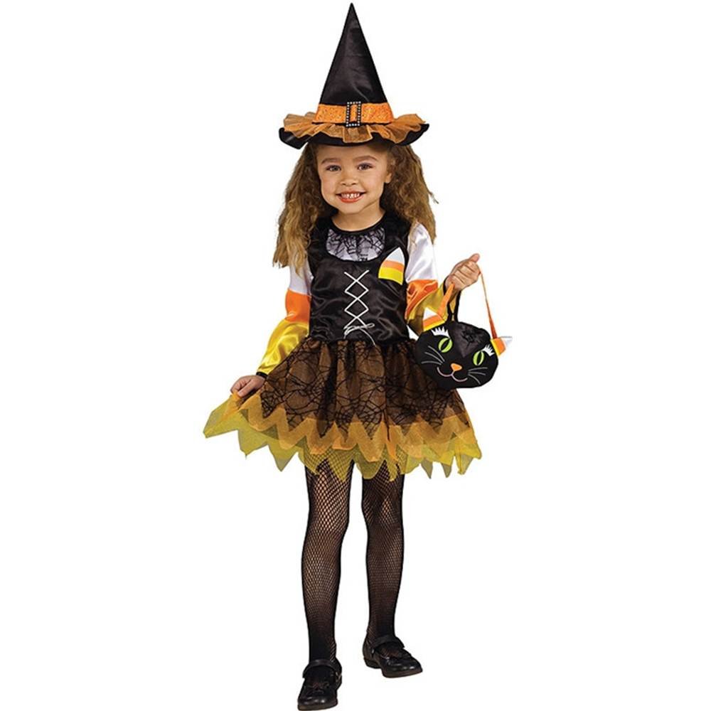 Halloween Candy Corn Witch Toddler Costume for Girls & Boys - Adorable Witch Outfit for Trick or Treating & Costume Parties