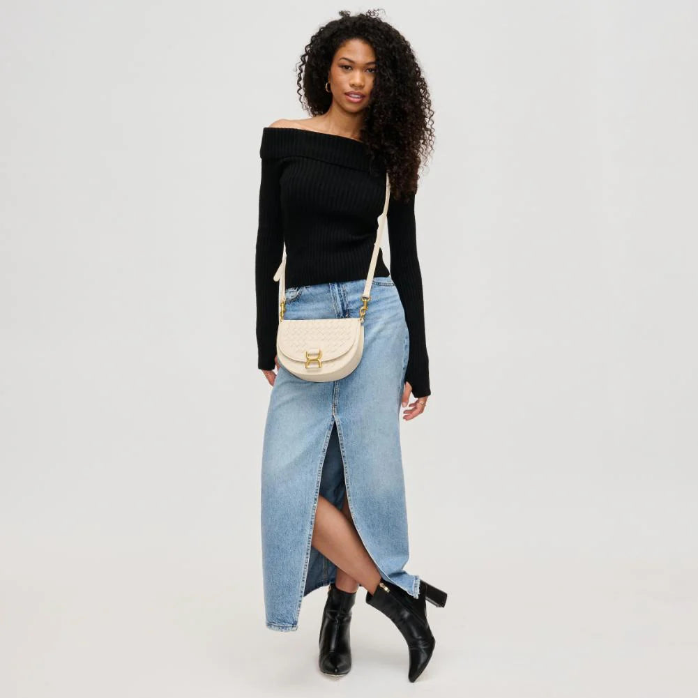 Alise Vegan Leather Crossbody Bag - Stylish & Eco-Friendly Oatmilk Color Purse for Women | Perfect for Work, Travel & Everyday Use