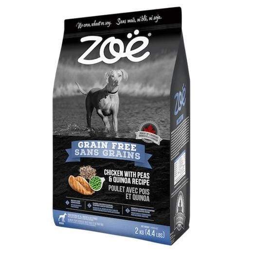 Grain-Free Dry Dog Food for All Breeds - Zoe Chicken with Peas & Quinoa Recipe 2kg | High Protein, Natural Ingredients | Perfect for Adult Dogs & Puppies at Home or Travel