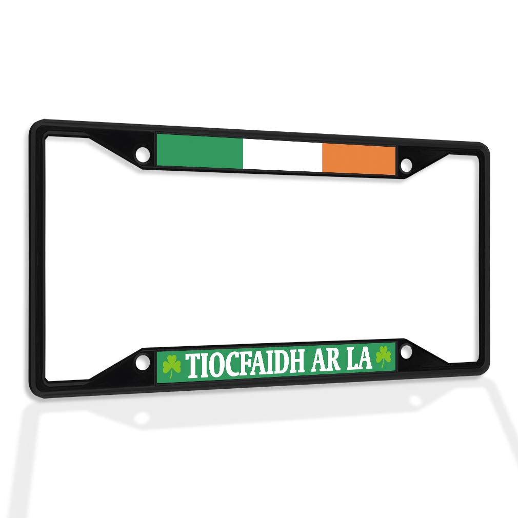 Ireland Flag Metal License Plate Frame - Weatherproof 4 Hole Solid Insert Car Accessory for Irish Pride | Durable Auto Decoration for Cars, Trucks & SUVs