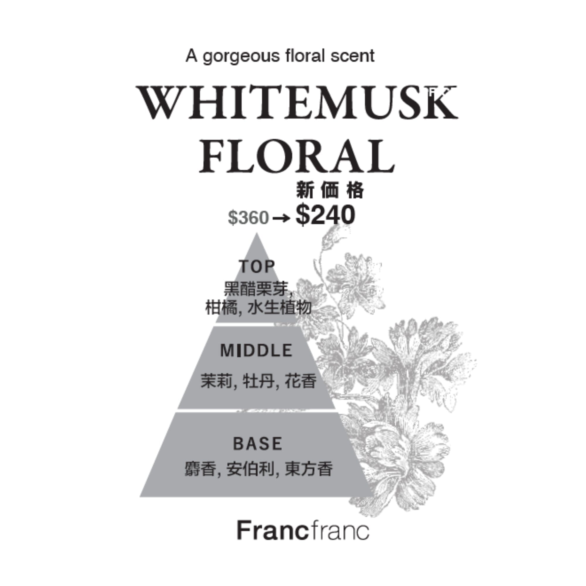 Classic White Musk Floral Scented Diffuser - Elegant Home Fragrance for Living Room, Bedroom & Office | Long-Lasting Aromatherapy Oil Diffuser