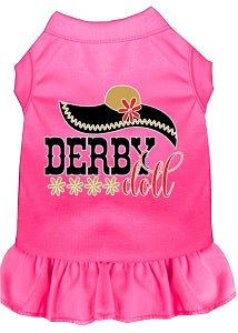 Stylish Derby Doll Screen Print Dog Dress - Multiple Colors for Small & Medium Dogs - Perfect for Parties & Special Occasions