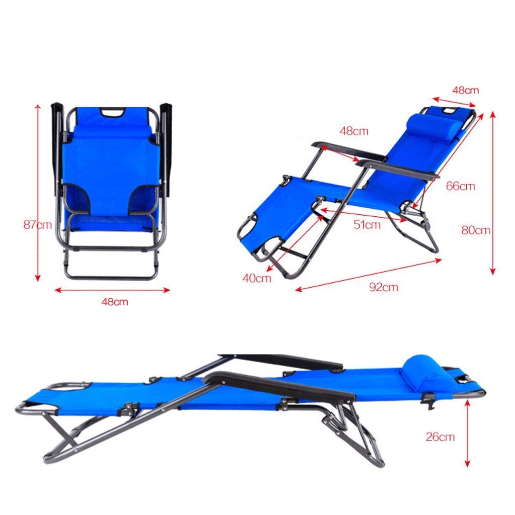 Portable Folding Lounge Chair & Camping Bed - 600D Oxford Cloth, Reinforced Metal Frame, 180cm Length - Perfect for Outdoor Relaxation, Beach, Picnics & Backyard Camping