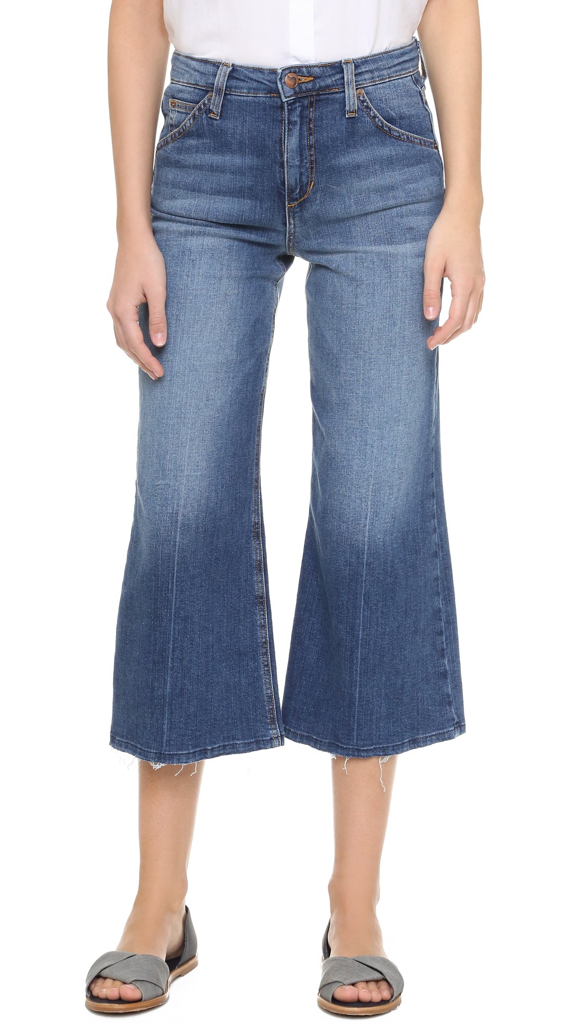 Joe's Jeans Women's High Waisted Wasteland Gaucho Jeans - Marcia Wash Distressed Denim Pants for Casual Wear & Boho Style Outfits