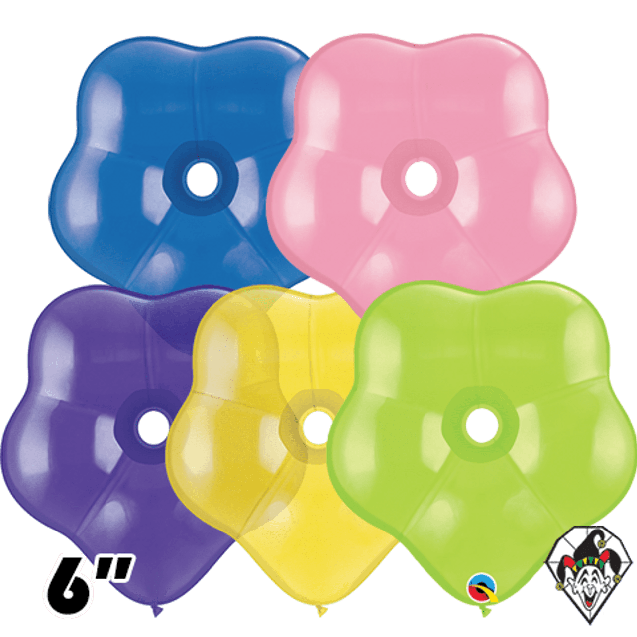 Qualatex Geo Blossom Assortment #410 - 6 Inch Latex Balloons (Pack of 50) | Perfect for Birthday Parties, Baby Showers & Wedding Decorations
