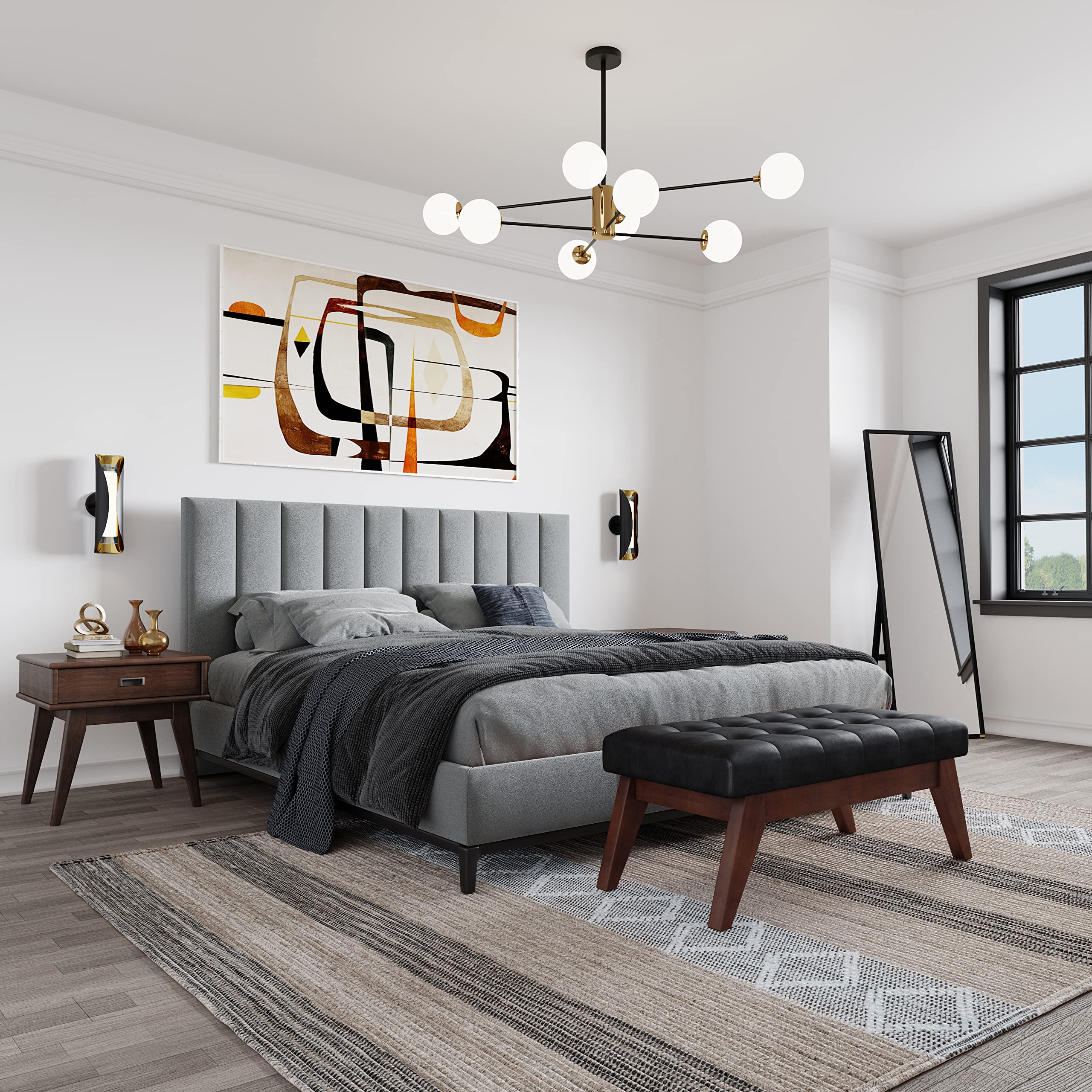 SIMPLIHOME Hart 6x9 Modern Area Rug in Neutral Taupe & Black - Soft Contemporary Floor Carpet for Living Room, Bedroom, Dining Room - Perfect for Home Decor, Office Spaces & Cozy Interior Design