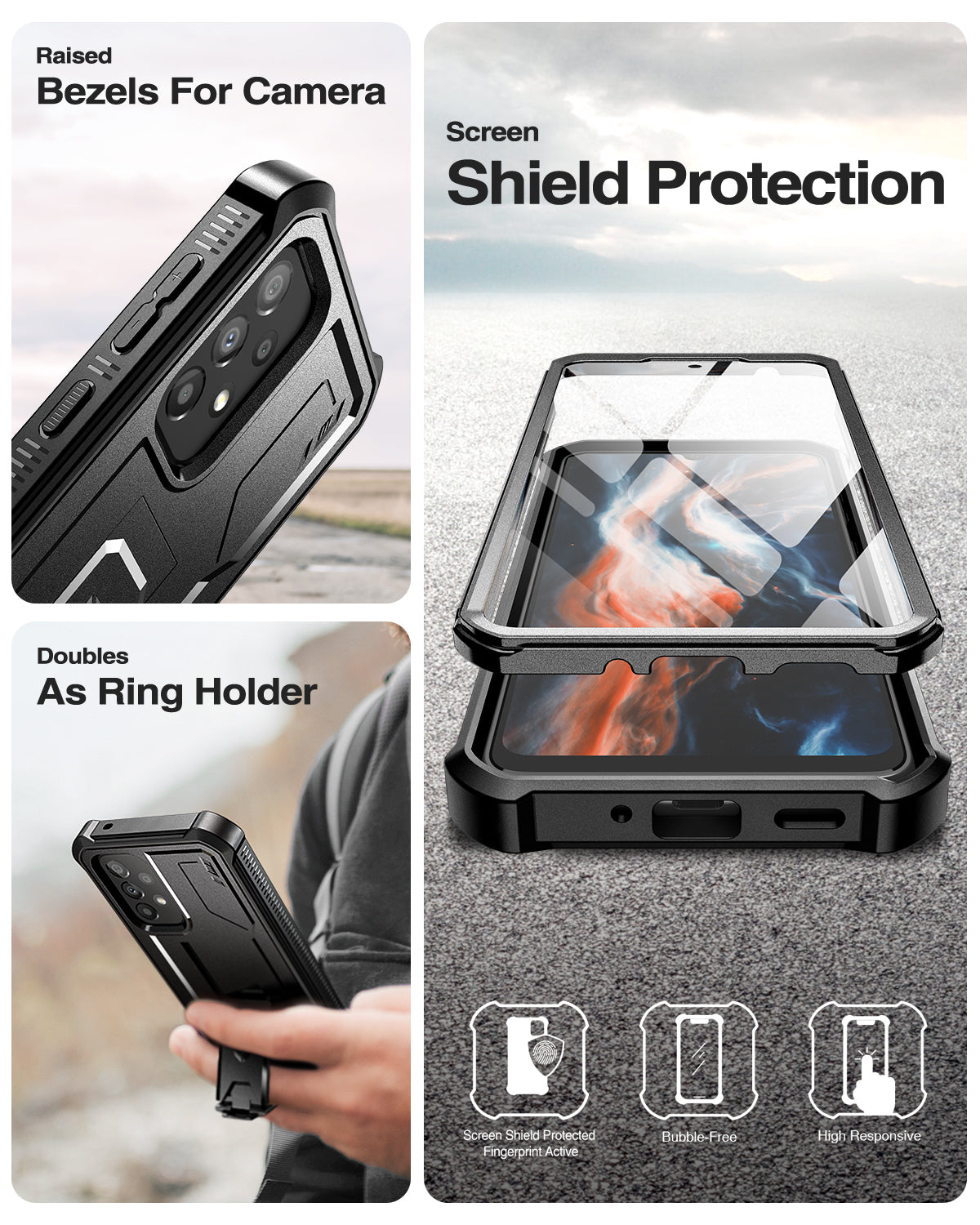 Dexnor Heavy Duty Shockproof Rugged Case for Samsung Galaxy A33 5G with Screen Protector & Kickstand - Full Body Protection for Outdoor, Work, and Daily Use
