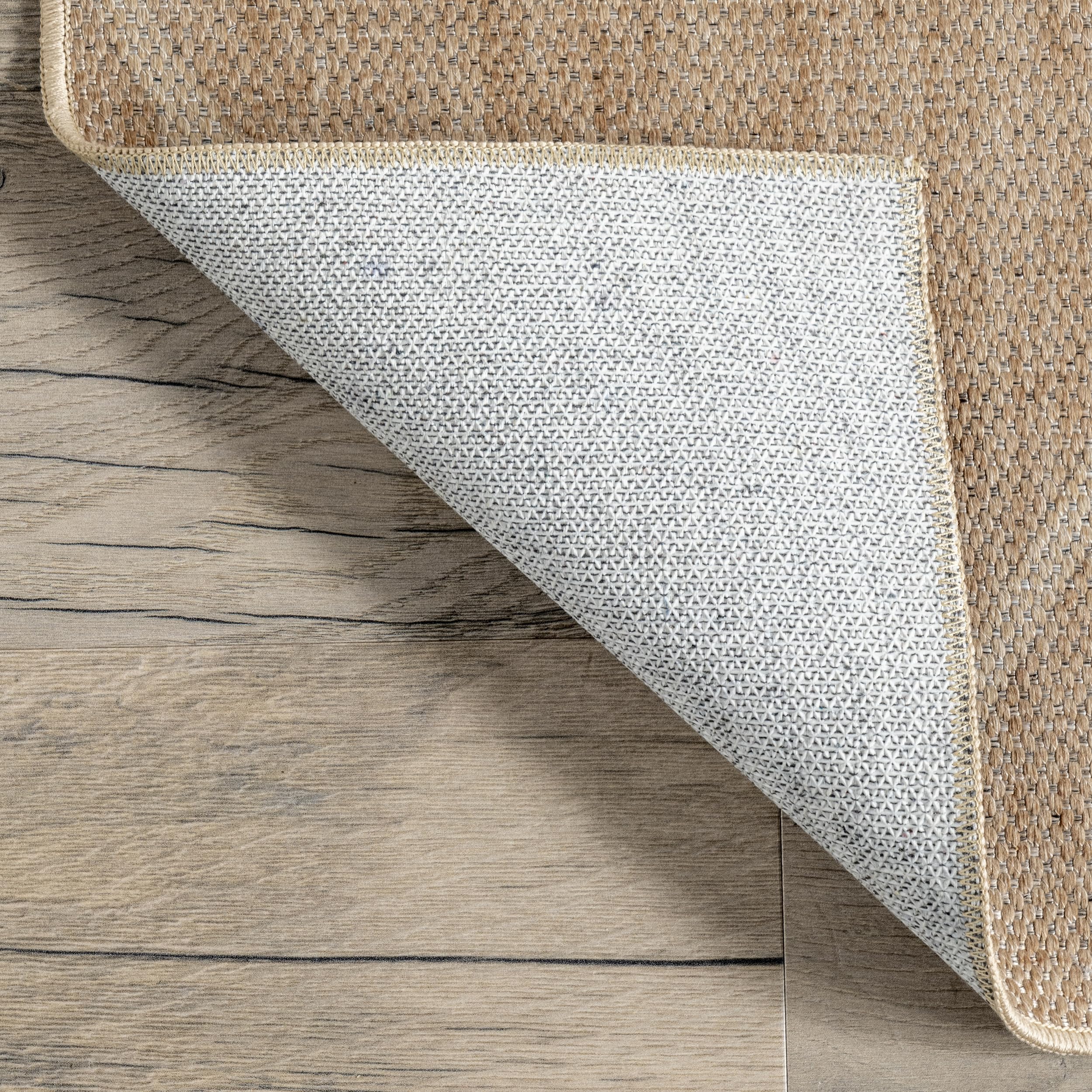 nuLOOM 8' x 10' Easy-Jute SuperiorWash Machine Washable Non-Slip Area Rug - Billy Ivory - Perfect for Living Room, Bedroom, Kids Room & Nursery Decor | Durable & Stylish Home Accent