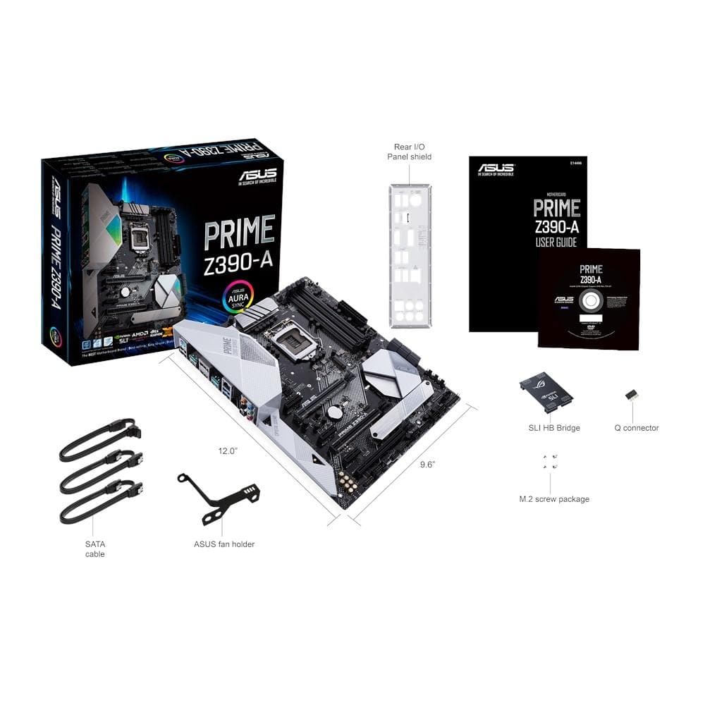 ASUS PRIME Z390-A LGA 1151 ATX Motherboard - Intel Z390 Chipset, DDR4 4266MHz, Dual M.2, USB 3.1 Gen2 - Perfect for Gaming PCs, Workstations & Home Builds
