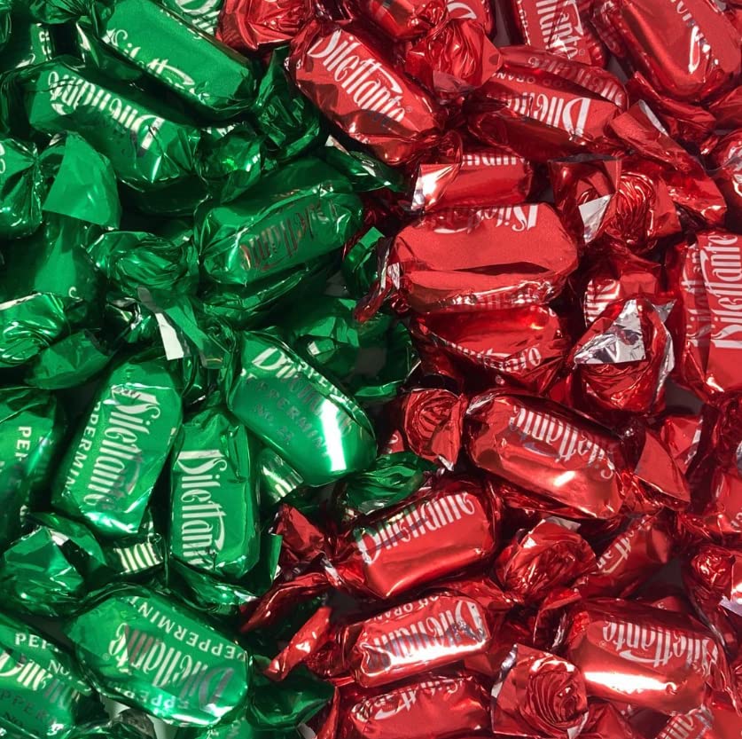 Peppermint Chocolate TruffleCremes - 28oz Bulk Jar with Double Milk Chocolate Coating | All-Natural Fresh Mint Flavor Individually Wrapped Candies | Soft Milk Chocolate Texture by Dilettante Chocolates | Perfect for Holiday Gifts, Party Favors & Office Treats