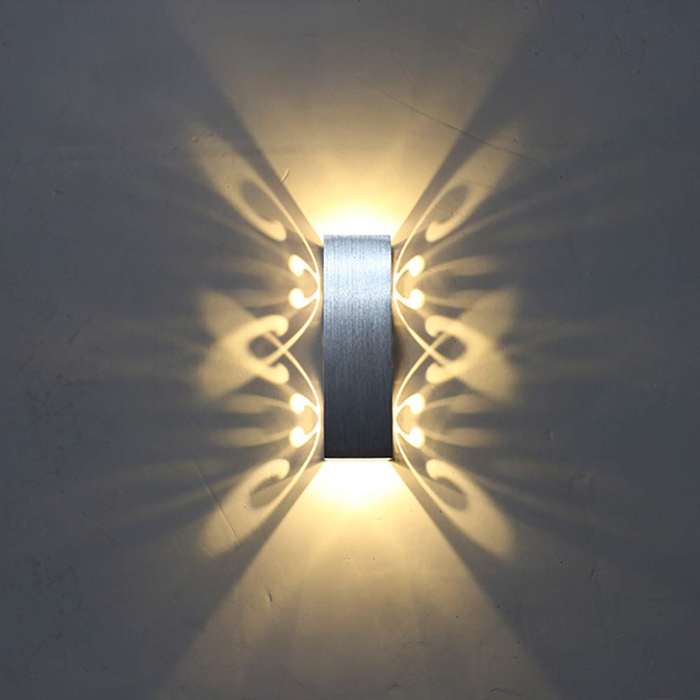 Modern 6W LED Wall Light - Aluminum Indoor Wall Lamp for Bedroom, Living Room & Corridor - Energy Efficient Bright Blue Lighting (Perfect for Ambient Mood Lighting & Decorative Wall Illumination)