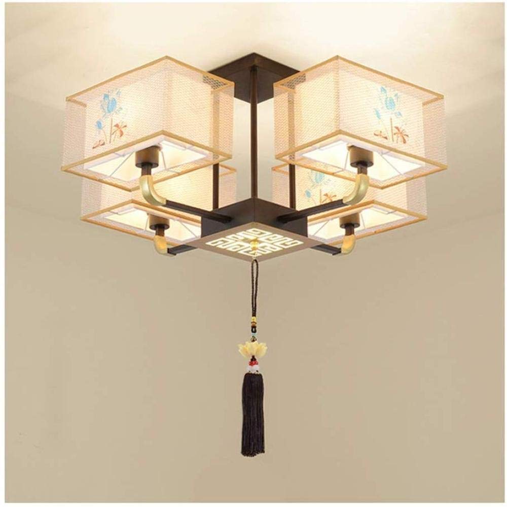 KFDQ Wrought Iron Fabric Ceiling Light - Modern Chandelier for Living Room, Bedroom, Dining Room & Study | Perfect Home Decor Lighting Fixture