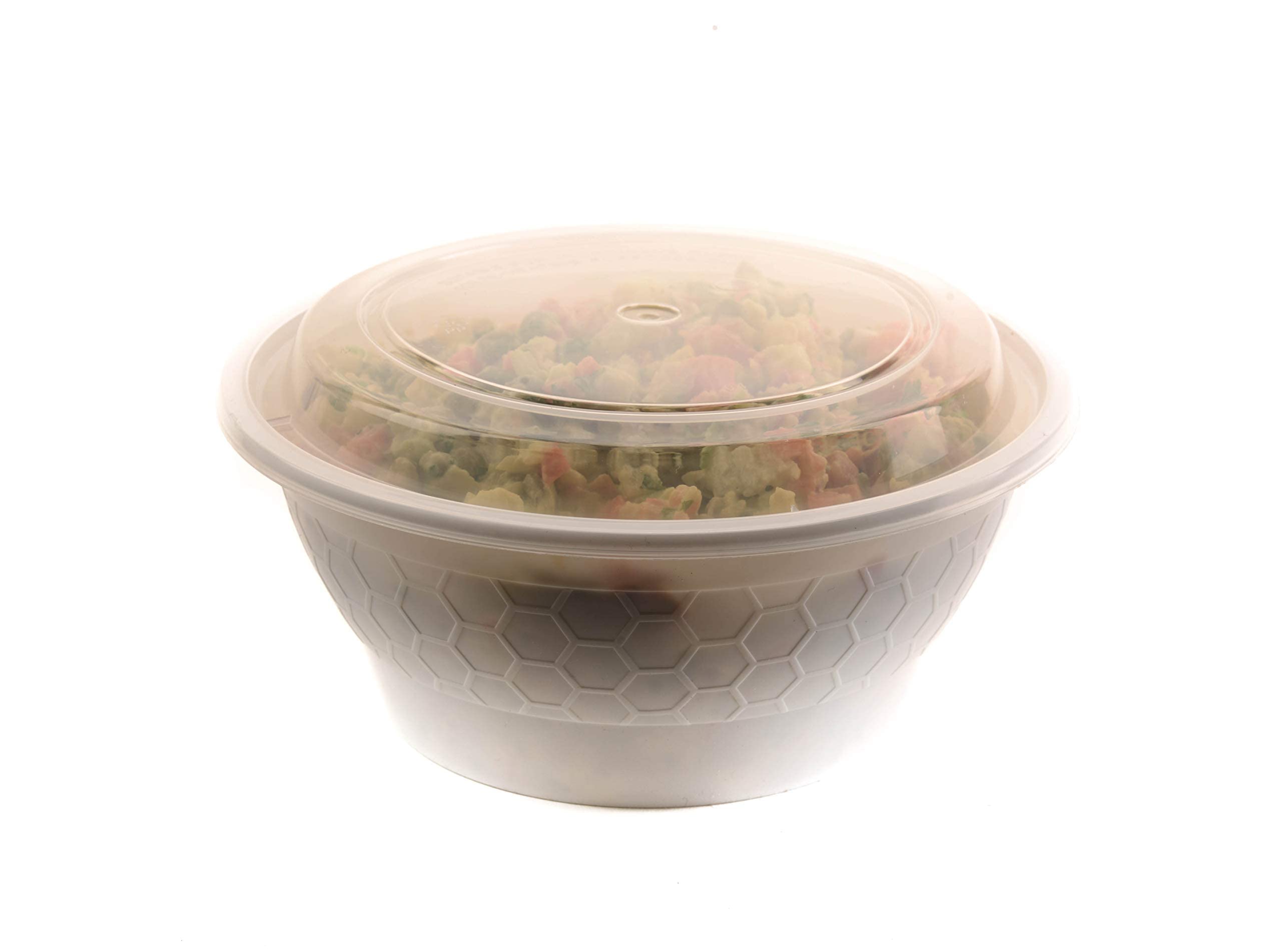 EcoQuality 50-Pack White Round Meal Prep Containers with Lids – 40oz BPA-Free Food Storage Bowls | Microwave, Freezer & Dishwasher Safe | Perfect for Bento Box, Stir Fry, Lunch Prep & Leftovers | Ideal for Office, School, Picnics & Meal Planning