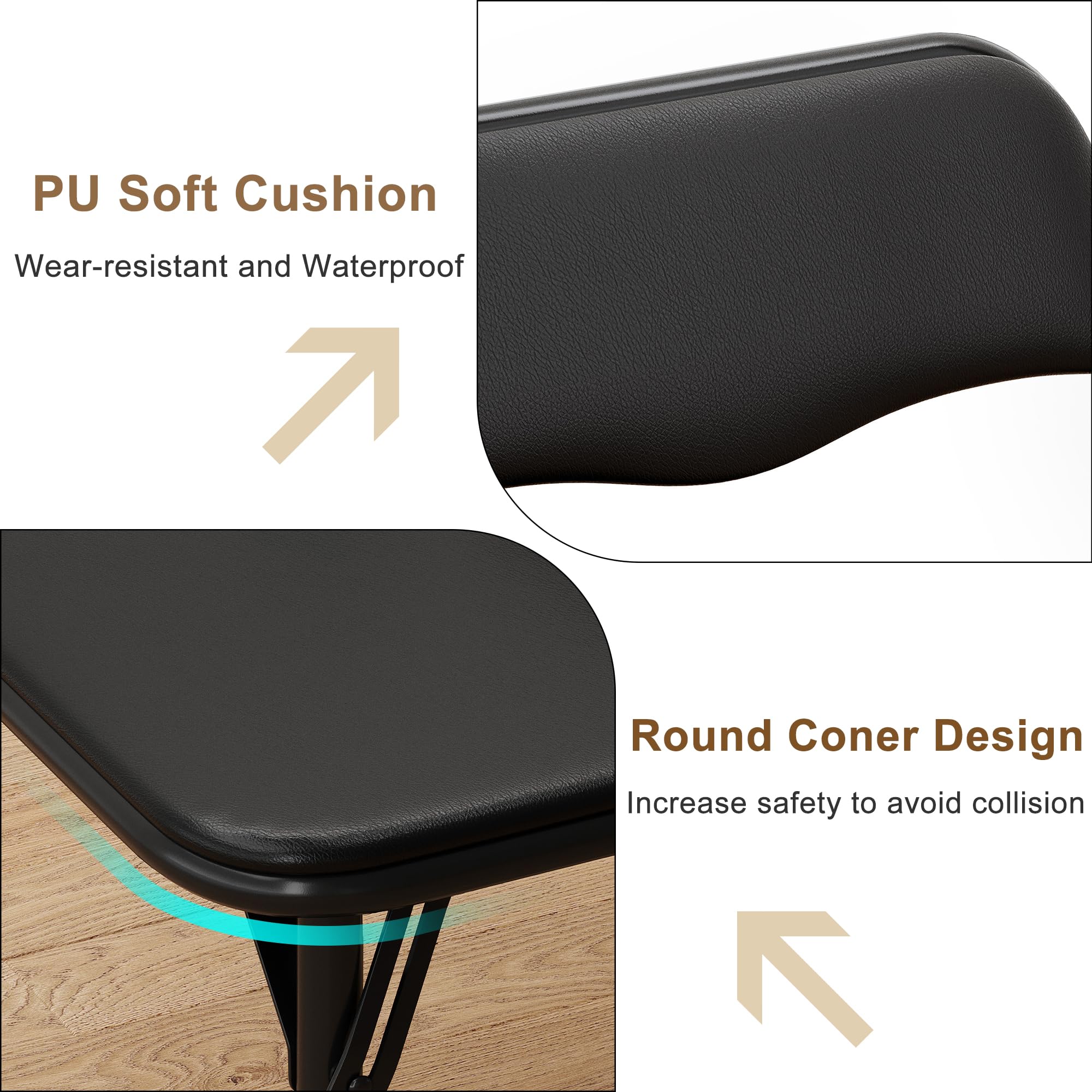 GAOMON 3-Piece Kids Folding Table and Chairs Set - Portable Children's Study Desk with PU Soft Cushion - No Assembly Required - Perfect for Eating, Reading, Playing & Homeschooling - Ideal for Playroom, Nursery & Preschool Classroom