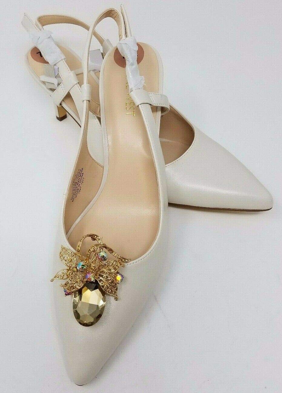 Elegant Gold & Beige Rhinestone Shoe Clips - Premium Shoe Accessories for Heels, Pumps & Sandals - Perfect for Weddings, Parties & Special Occasions