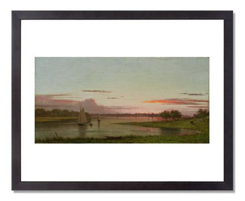 Martin Johnson Heade Sunset Black Rock Connecticut Painting - Coastal Landscape Artwork for Home & Office Decor | Perfect for Living Room, Bedroom, or Office Wall