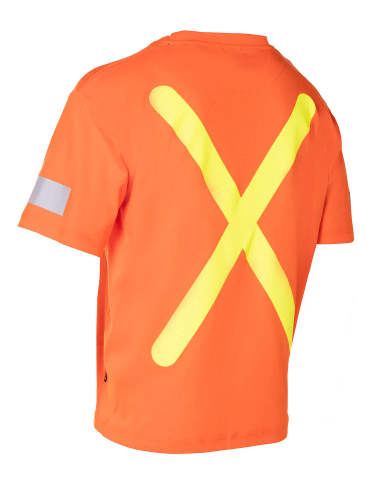 Forcefield Retro Hi-Vis Cotton Short Sleeve T-Shirt - High Visibility Safety Workwear for Construction, Cycling & Outdoor Activities