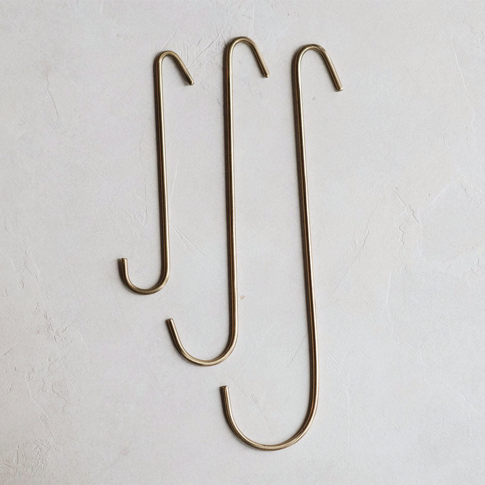 Long Brass Utility Hook - Heavy Duty Wall Hooks for Hanging Coats, Hats & Bags - Perfect for Entryway, Garage & Closet Organization