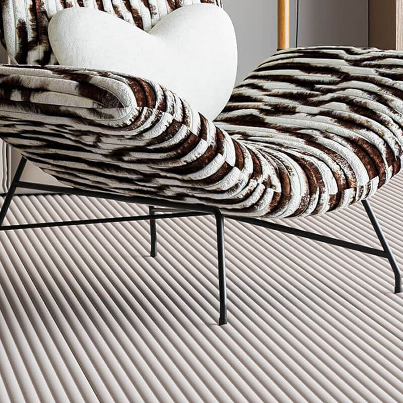 Minimalist Striped Lounge Chair with Midnight Black Pillow Back - Reclining Sofa with Removable Slipcover & Cushion - Perfect for Living Room, Bedroom or Office Relaxation