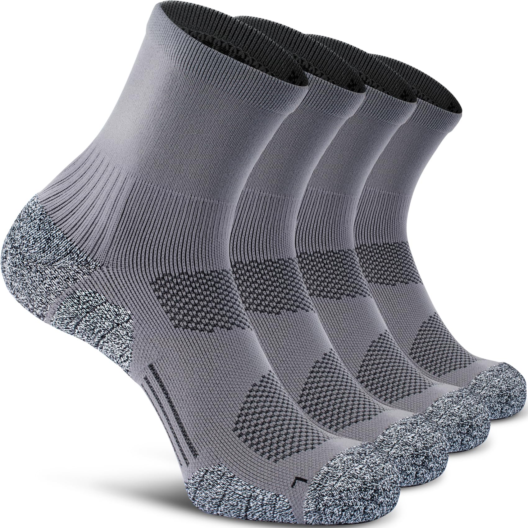 CWVLC Compression Athletic Quarter Socks for Men & Women - Breathable Cushioned Support Socks for Running, Basketball & Workout - Arch Support & Moisture Wicking Performance Socks