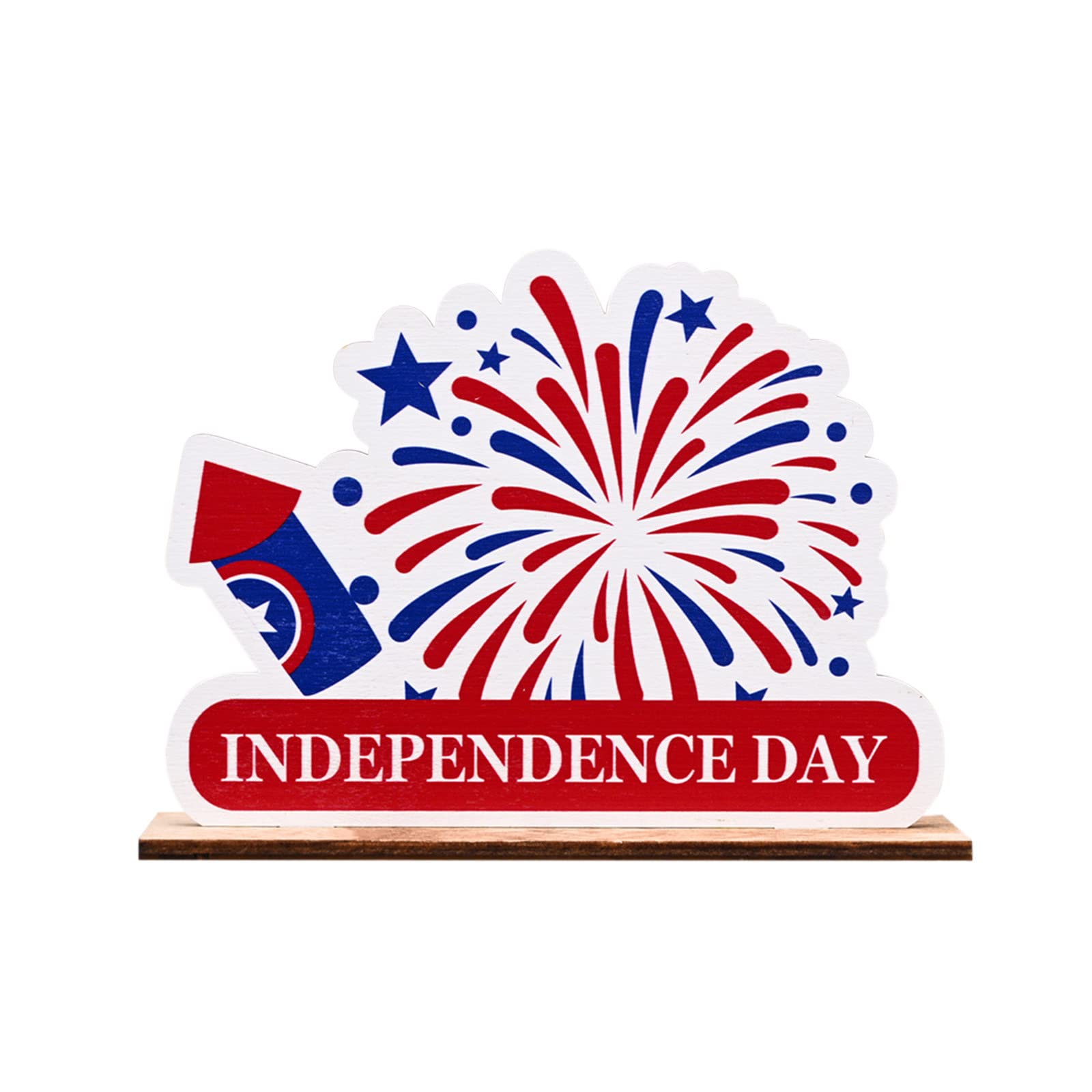 2024 Patriotic Independence Day Wooden Tiered Tray Decor - Rustic Kitchen & Living Room Display for 4th of July - Perfect for Holiday Centerpieces, Party Serving, and Seasonal Home Decor